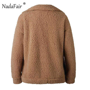 Planet Gates Camel / S Fleece faux shearling jacket coat women autumn winter warm thick teddy coat female casual overcoat oversize outerwear