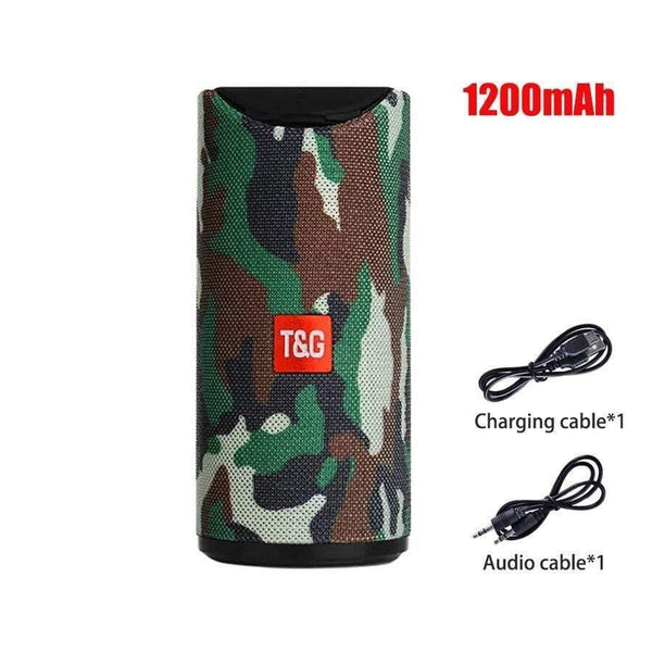 Planet Gates Camouflage 5.0 Bluetooth Speaker Portable Outdoor Loudspeaker Wireless Mini Column 3D Stereo Music Surround Support FM TFCard Bass Box