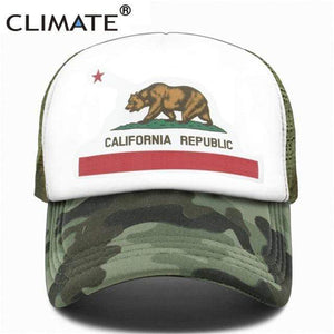 Planet Gates Camouflage / Adult 55to58cm Head California Trucker Cap Men Bear California Republic Flag Cap  Funny Hip Hop Hat Cap Cool Summer Mesh Cap Adult  Kids Kid