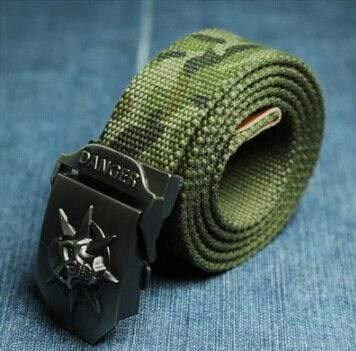 Men's Canvas Belt Skull Metal Tactics Woven Belt Canvas Belt Casual Pants Cool Wild Gift For Men Belts Skull Large Size