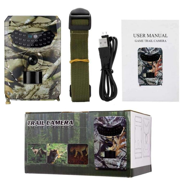 Planet Gates Camouflage Green Night Vision Digital Hunting Camera + SD Card Waterproof Trap Trial Camera 26pcs Infrared LED120 Degree 12MP Wild Camera