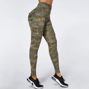 Planet Gates Camouflage Yoga Pants Women Fitness Leggings Workout Sports With Pocket Sexy Push Up Gym Wear Elastic Slim Pants MITAOGIRL