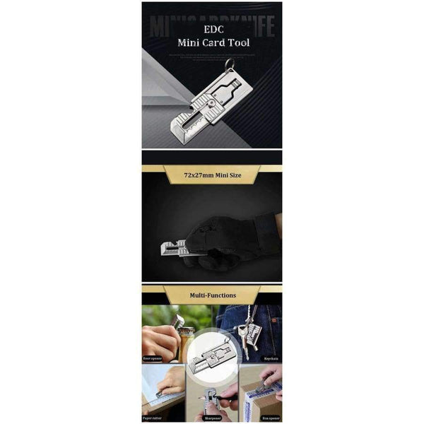 Planet Gates Camping equipment EDC Stainless Steel Mini Knife Tool Paper Cutter Mini Bottle Box Opener Keychain