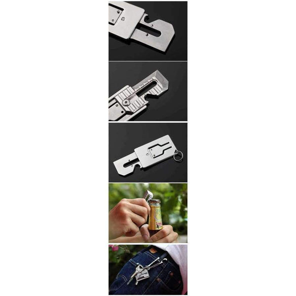 Planet Gates Camping equipment EDC Stainless Steel Mini Knife Tool Paper Cutter Mini Bottle Box Opener Keychain