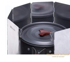 Planet Gates Camping Stove Windscreen Cooking Windshield Outdoor Cooking Accessories Windproof Folding Screen