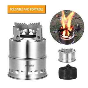 Planet Gates Camping Wood Stove Windproof Wood Burning Stove Portable Outdoor Folding Stove for Backpacking Survival Cooking Picnic