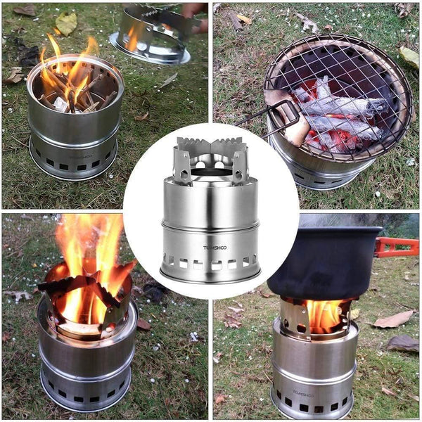 Planet Gates Camping Wood Stove Windproof Wood Burning Stove Portable Outdoor Folding Stove for Backpacking Survival Cooking Picnic