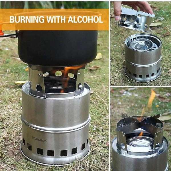Planet Gates Camping Wood Stove Windproof Wood Burning Stove Portable Outdoor Folding Stove for Backpacking Survival Cooking Picnic