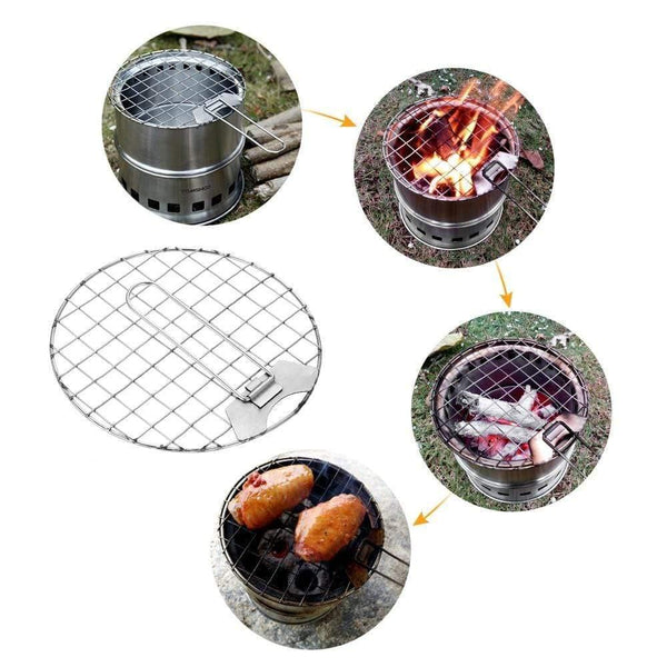 Planet Gates Camping Wood Stove Windproof Wood Burning Stove Portable Outdoor Folding Stove for Backpacking Survival Cooking Picnic