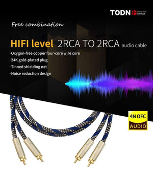 Planet Gates Canare 1 pair RCA audio cable 2 RCA to 2 RCA Interconnect Cable HIFI Stereo 4N OFC Male to Male For Amplifier DAC TV