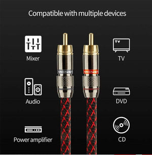 Planet Gates Canare 1 pair RCA audio cable 2 RCA to 2 RCA Interconnect Cable HIFI Stereo 4N OFC Male to Male For Amplifier DAC TV