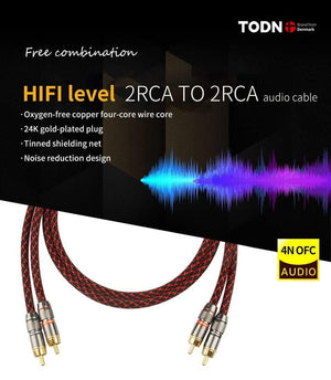 Planet Gates Canare 1 pair RCA audio cable 2 RCA to 2 RCA Interconnect Cable HIFI Stereo 4N OFC Male to Male For Amplifier DAC TV