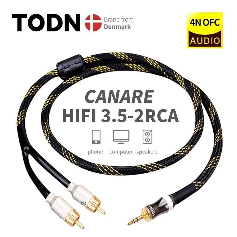Planet Gates Canare HiFi cable audio RCA cable Audio signal wire plug 3.5mm aux plug convert 2 RCA plug