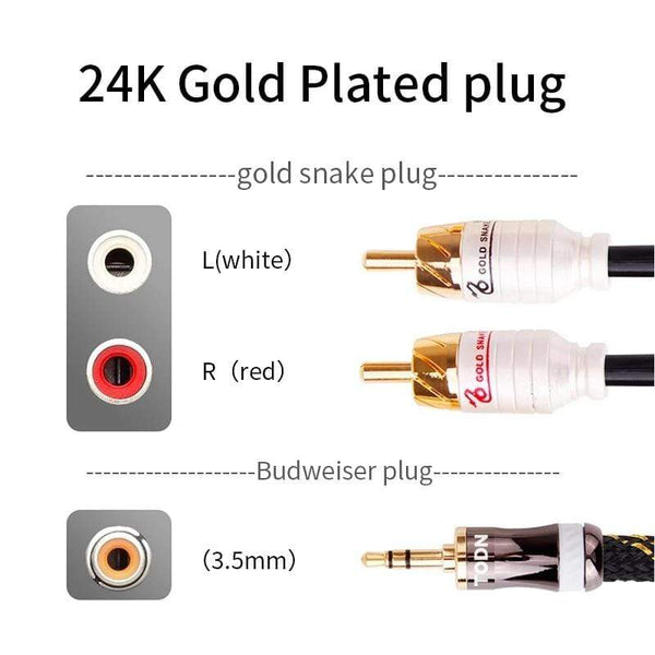 Planet Gates Canare HiFi cable audio RCA cable Audio signal wire plug 3.5mm aux plug convert 2 RCA plug