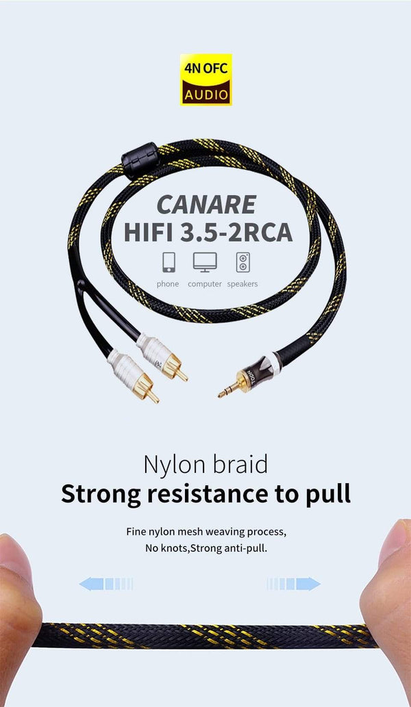 Planet Gates Canare HiFi cable audio RCA cable Audio signal wire plug 3.5mm aux plug convert 2 RCA plug