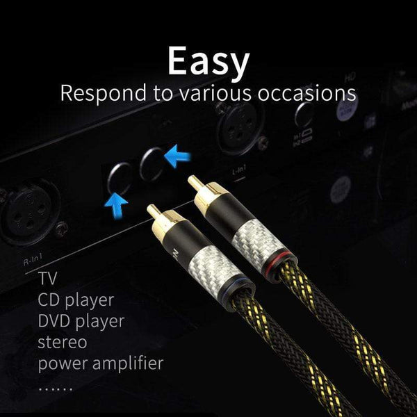 Planet Gates CANARE HIFI Stereo 1 Pair RCA Cable Stereo RCA Cable High-performance Premium Hi-Fi Audio cable 2RCA to 2RCA Interconnect Cable