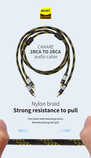 Planet Gates CANARE HIFI Stereo 1 Pair RCA Cable Stereo RCA Cable High-performance Premium Hi-Fi Audio cable 2RCA to 2RCA Interconnect Cable