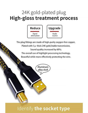 Planet Gates Canare HIFI USB Cable DAC A-B Alpha 4N OFC Digital AB Audio A to B high-end Type A to Type B Hifi Data Cable