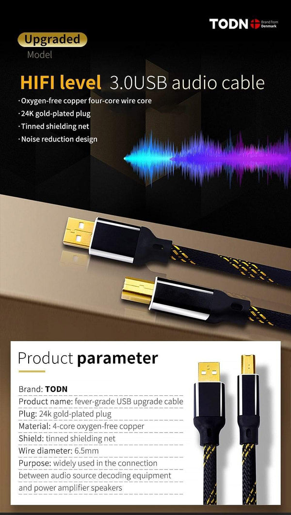 Planet Gates Canare HIFI USB Cable DAC A-B Alpha 4N OFC Digital AB Audio A to B high-end Type A to Type B Hifi Data Cable