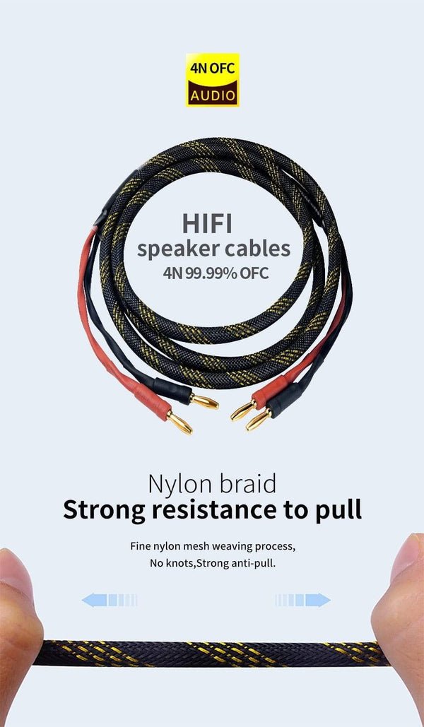 Planet Gates Canare L-4S8F one Pair oxygen-free copper audio speaker cable HI-FI high-end amplifier speaker cable Banana head cable