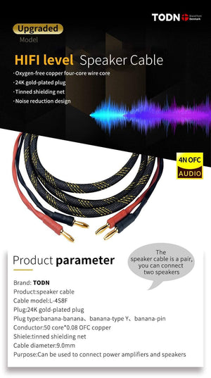 Planet Gates Canare L-4S8F one Pair oxygen-free copper audio speaker cable HI-FI high-end amplifier speaker cable Banana head cable