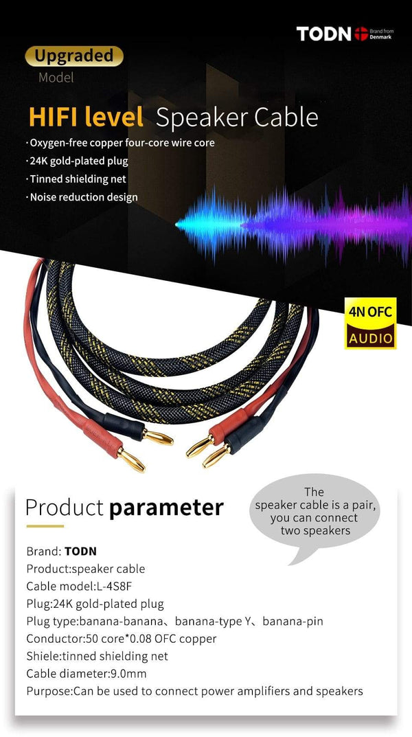 Planet Gates Canare speaker cable L-4S8F 1 Pair oxygen-free copper audio HI-FI high-end amplifier 4N OFC speaker cable Banana plug cable