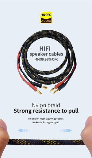 Planet Gates Canare speaker cable L-4S8F 1 Pair oxygen-free copper audio HI-FI high-end amplifier 4N OFC speaker cable Banana plug cable