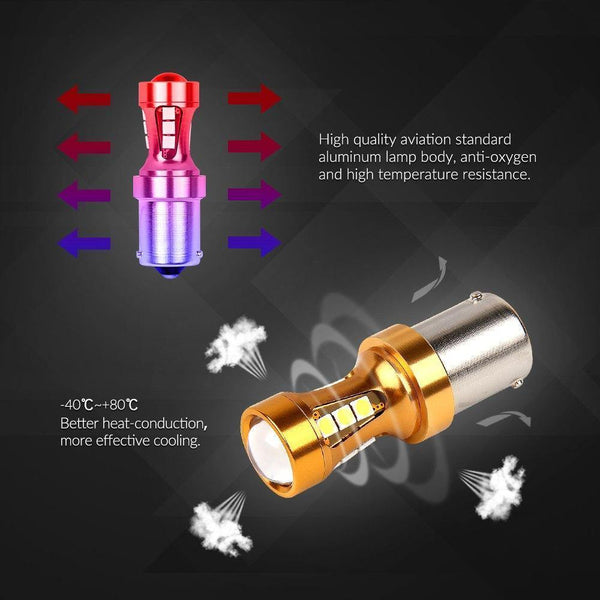 Planet Gates Canbus 12V/24V White Color 1156 P21W T20 7440 3156 T25 Ba15s T15 W16W LED Lamp Bau15s Reversing Tail Rear Car Led Light