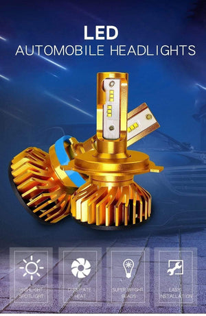 Planet Gates Canbus H4 Led H7 led with 5000K ZES Chips 12000LM 72W H1 H3 HB3 9005 LED 9006 hb4 H8 H11 Fog Light 4300K 6500K 8000K