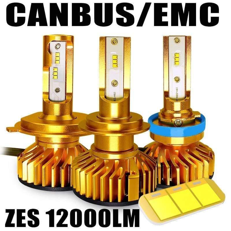 Planet Gates Canbus H4 Led H7 led with 5000K ZES Chips 12000LM 72W H1 H3 HB3 9005 LED 9006 hb4 H8 H11 Fog Light 4300K 6500K 8000K