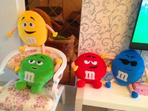 Candice Guo! Plush Toy Stuffed Doll Funny Expressions M&M's Chocolate Buttons Bean Cushion Creative Birthday Christmas Gift 1pc
