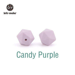 Planet Gates Candy Purple Let's Make 10pc 14mm Silicone Beads Hexagon Bpa Free Silicone Teether Diy Teething Toy Baby Chewable Accessories Baby Teether