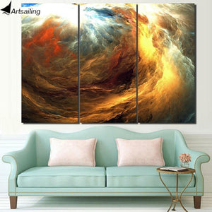 Canvas abstract painting psychedelic art space cloud Picture Posters print HD Printed 3 pieces wall art home decor