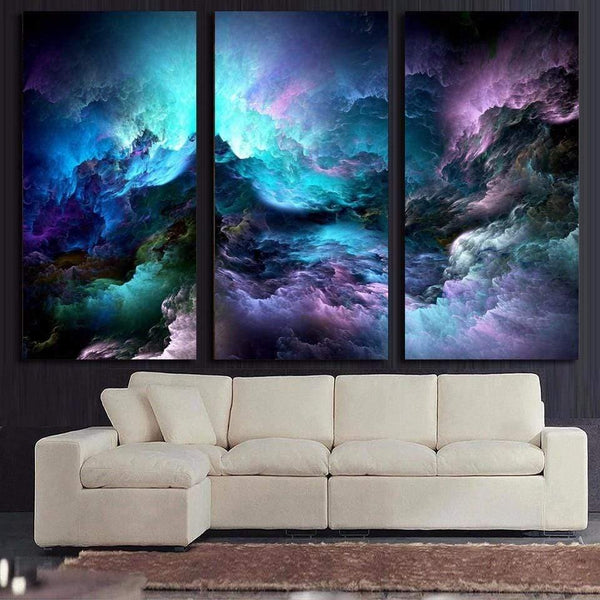 Canvas abstract painting psychedelic art space cloud Picture Posters print HD Printed 3 pieces wall art home decor