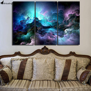 Canvas abstract painting psychedelic art space cloud Picture Posters print HD Printed 3 pieces wall art home decor