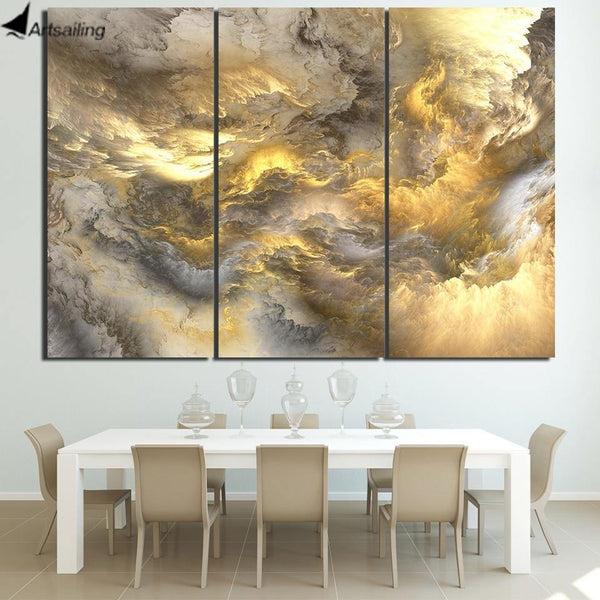 Canvas abstract painting psychedelic art space cloud Picture Posters print HD Printed 3 pieces wall art home decor