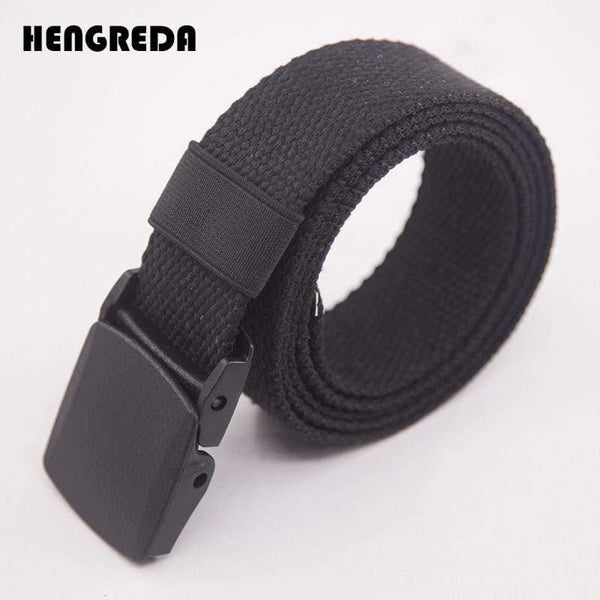 Canvas Belt For Men Women Waist Belt  Fashion Plastic Buckle Casual Cowboy Black Belts Ceinture  For Jean