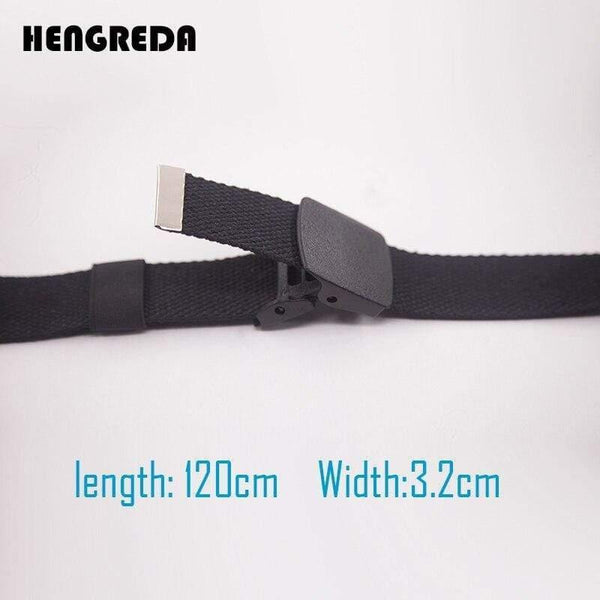 Canvas Belt For Men Women Waist Belt  Fashion Plastic Buckle Casual Cowboy Black Belts Ceinture  For Jean