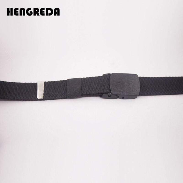 Canvas Belt For Men Women Waist Belt  Fashion Plastic Buckle Casual Cowboy Black Belts Ceinture  For Jean