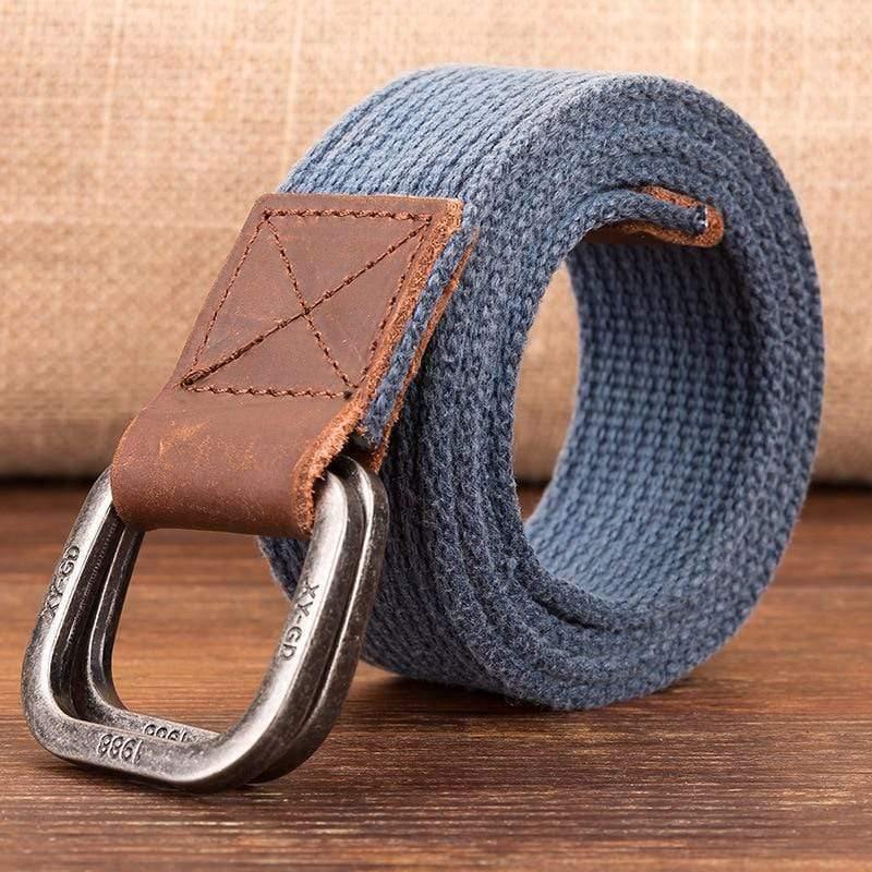 Canvas Belt Men Designer Belt Trap Double-ring Buckle Male Casual Solid Knitted Jean Belts Dropshiping