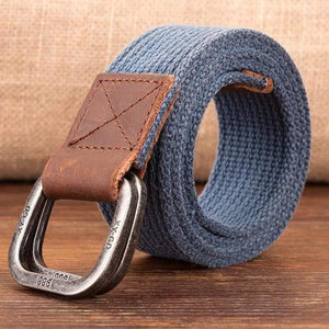 Canvas Belt Men Designer Belt Trap Double-ring Buckle Male Casual Solid Knitted Jean Belts Dropshiping