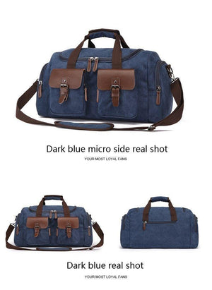 Planet Gates Canvas Leather Men Travel Bag European Style Travel Bags Handbag High Capacity Shoulder Bag Travel Crossbody Baggage