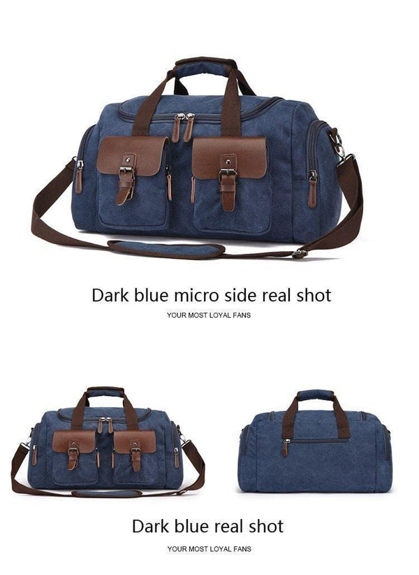 Planet Gates Canvas Leather Men Travel Bag European Style Travel Bags Handbag High Capacity Shoulder Bag Travel Crossbody Baggage