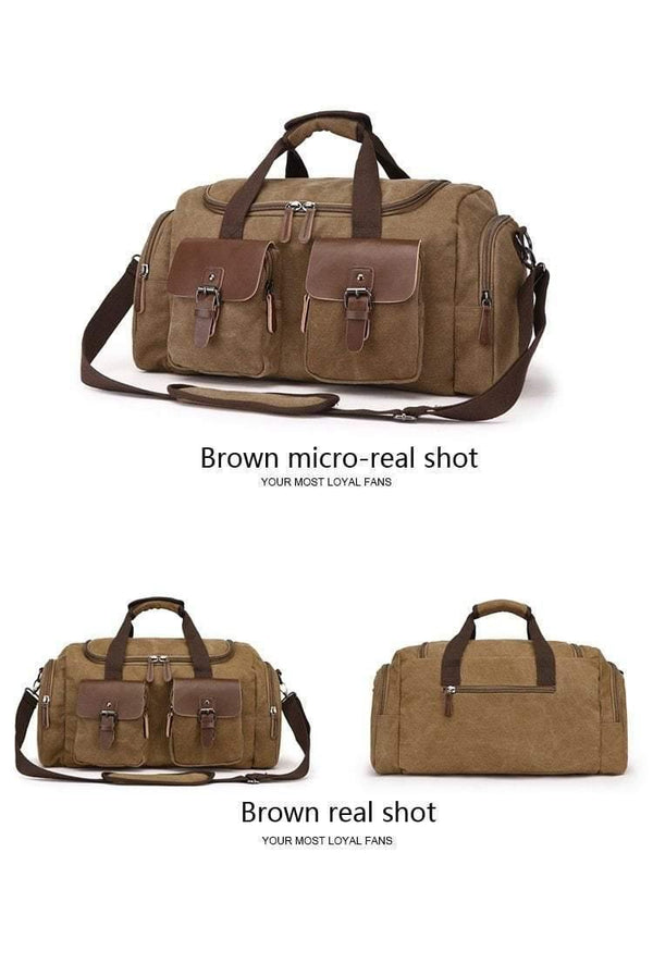 Planet Gates Canvas Leather Men Travel Bag European Style Travel Bags Handbag High Capacity Shoulder Bag Travel Crossbody Baggage