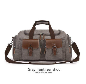 Planet Gates Canvas Leather Men Travel Bag European Style Travel Bags Handbag High Capacity Shoulder Bag Travel Crossbody Baggage