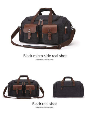 Planet Gates Canvas Leather Men Travel Bag European Style Travel Bags Handbag High Capacity Shoulder Bag Travel Crossbody Baggage