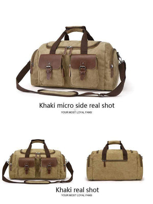 Planet Gates Canvas Leather Men Travel Bag European Style Travel Bags Handbag High Capacity Shoulder Bag Travel Crossbody Baggage