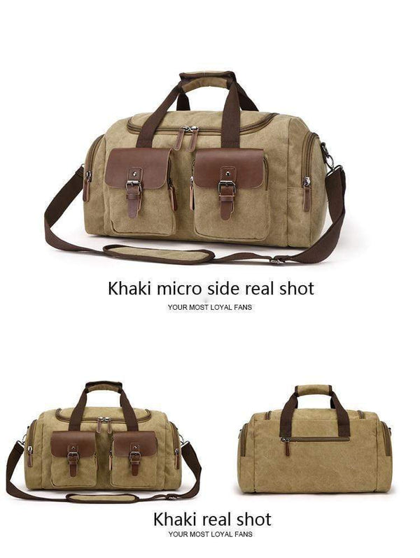 Planet Gates Canvas Leather Men Travel Bag European Style Travel Bags Handbag High Capacity Shoulder Bag Travel Crossbody Baggage