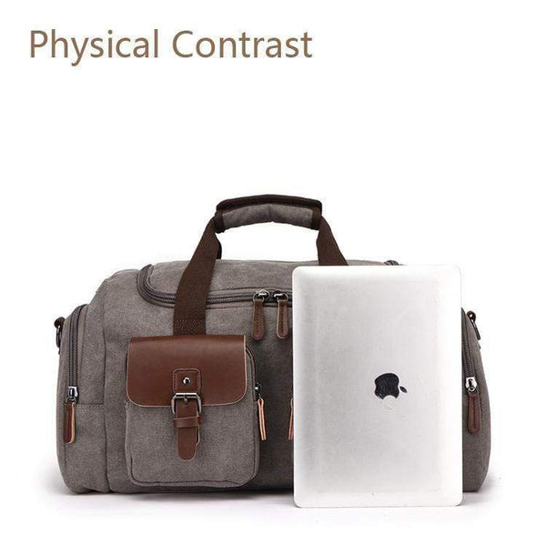 Planet Gates Canvas Leather Men Travel Bag European Style Travel Bags Handbag High Capacity Shoulder Bag Travel Crossbody Baggage
