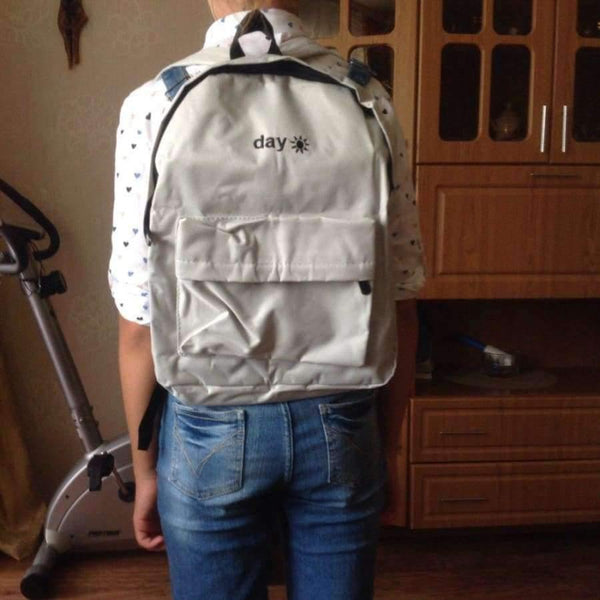 Planet Gates Canvas Light Grey Day Embroidery Backpacks staionery Holder Bags Desk Accessories & Organizer